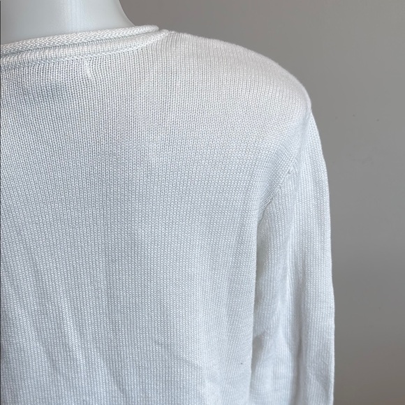 C&C California XS Navy Anchor Nautical White Sweater - Picture 6 of 9